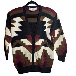 Adrienne Vittadini Sport Vintage Button up Cotton Cardigan Sweater Size Medium